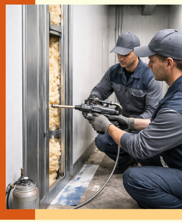 Заполнение пустот холодильных панелей в Заволжье специализированной пеной