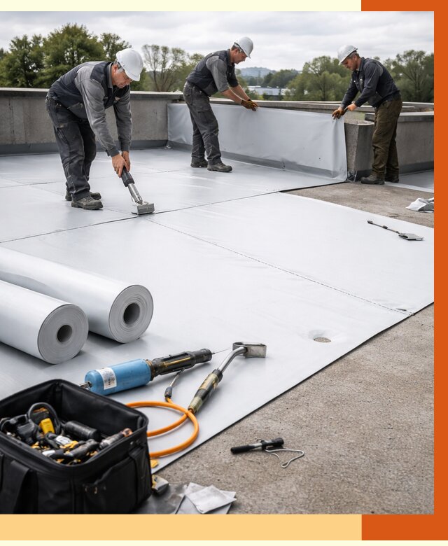 Гидроизоляция мембранной кровли в Заволжье от 7638 руб./м² — профессионально | ТепломастерЗвл